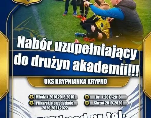 Akademia piłkarska ogłasza nabór uzupełniający dla dzieci i młodzieży