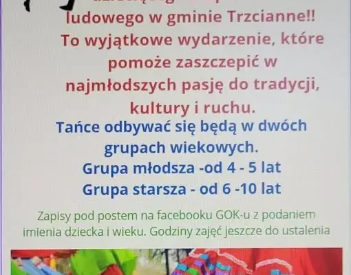 Rusza nabór do dziecięcego zespołu tańca ludowego w gminie