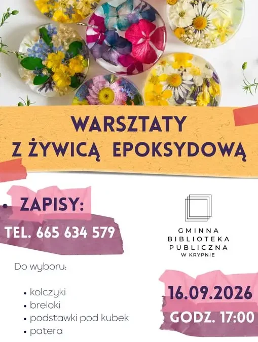 Rękodzieło z żywicy epoksydowej – warsztaty w bibliotece w Krypnie