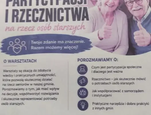 Warsztaty partycypacji i rzecznictwa dla seniorów w Jasionówce