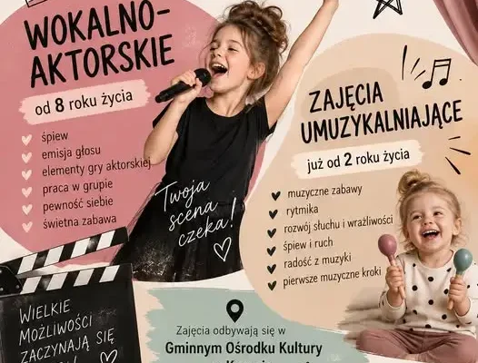 Warsztaty muzyczno-aktorskie w GOK Krypno – zapisy trwają