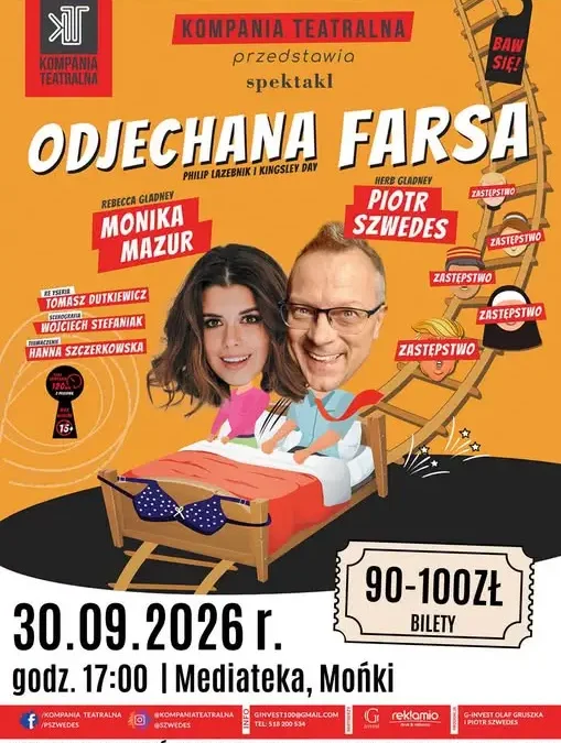 „Odjechana farsa” w Mońkach – wieczór pełen śmiechu już 30 września