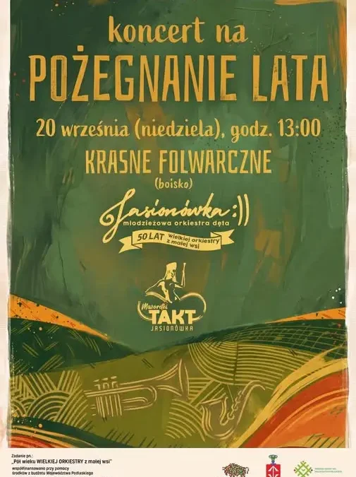 Koncert na pożegnanie lata w Krasnem Folwarcznem – 50 lat orkiestry z Jasionówki