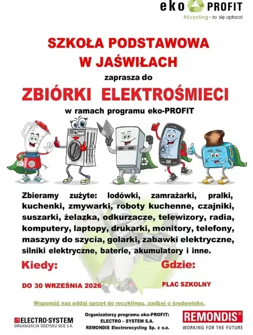 Szkoła Podstawowa w Jaświłach organizuje zbiórkę elektrośmieci – zostało niewiele czasu