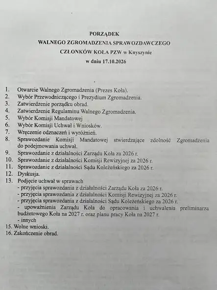 Zebranie sprawozdawcze Koła PZW w Knyszynie już 17 października