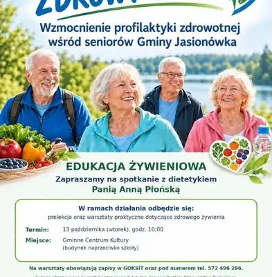Jasionówka: startują warsztaty dla seniorów w ramach projektu „W zdrowym ciele – zdrowy duch”