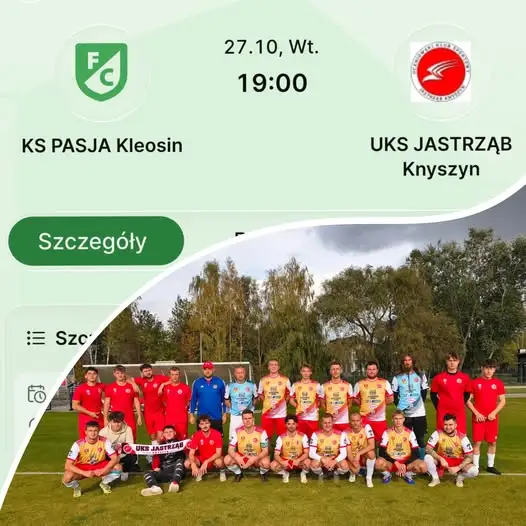 Jastrząb Knyszyn zagra z Pasją Kleosin w 10. kolejce Klasy A