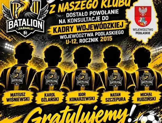 Pięciu młodych piłkarzy z Batalionu Jaświły powołanych do kadry województwa podlaskiego U-12