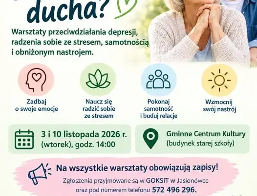 Jasionówka: warsztaty o zdrowiu psychicznym dla seniorów